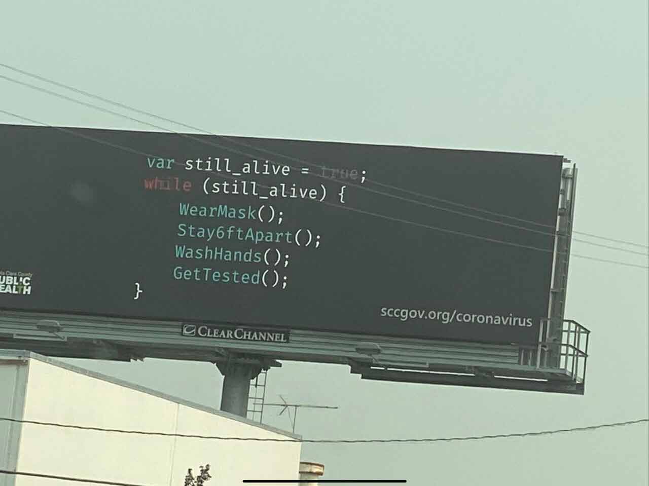 Mensaje prevención COVID en Silicon Valley